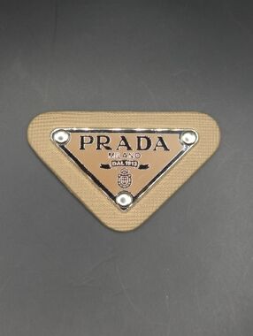 Coffee Prada Triangle Patch/Croc Charm
